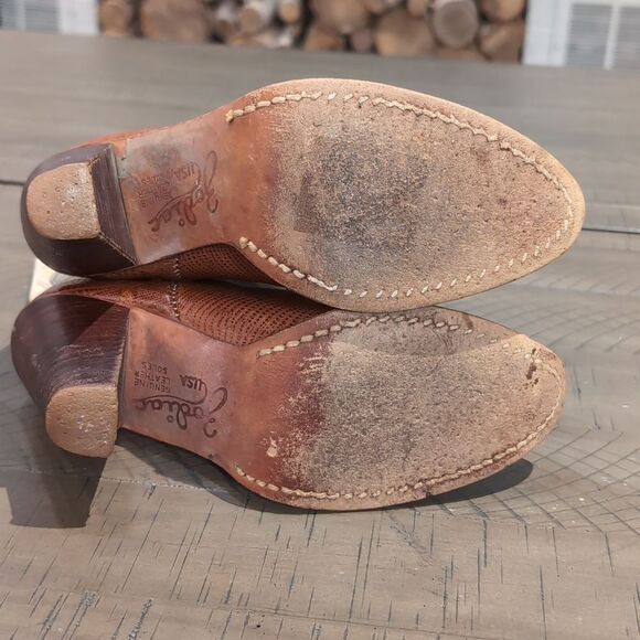 ZODIAC VINTAGE 70's 80's Cowboy Boot With Wooden Heel Sz 6 - Picture 10 of 15